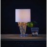 Lampe à poser bois blanchi H.42cm Lanai-ligne et abt-jours en coton