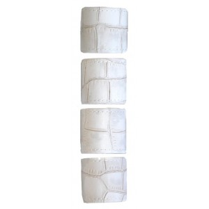 Ronds de serviette simili cuir de crocodile blanc lot x4
