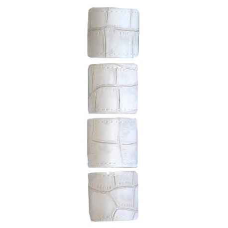 Ronds de serviette simili cuir de crocodile blanc lot x4