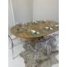 Table à manger ronde extensible chêne clair D.130 cm