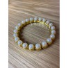 Dessous de verre doré perles blanches