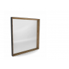 Miroir Matrix carré bois clair et cadre en métal noir