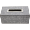 Boîte à mouchoirs rectangle croco gris clair irisé inox