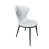 La chaise en tissu blanc pieds métal gris