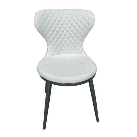 La chaise en tissu blanc pieds métal gris