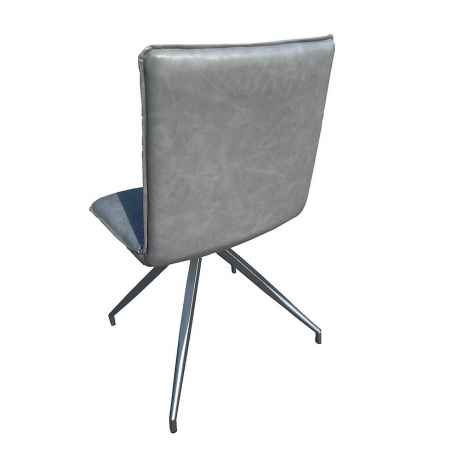 La chaise grise pieds trapèzes métal gris
