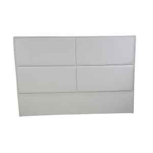 Tête de lit carrée façon cuir blanc L.180 x l.5 x H.120cm