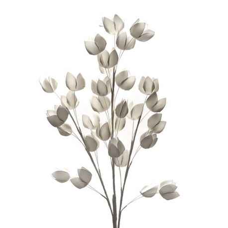 Tige de fleur Elena blanche H.110 cm